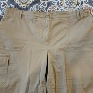 Talbots cropped cargo pant khaki beige 20W